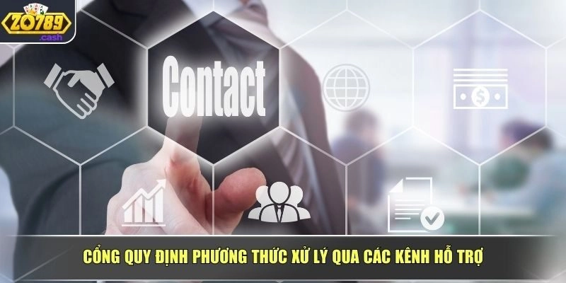 Cổng quy định phương thức xử lý qua các kênh hỗ trợ